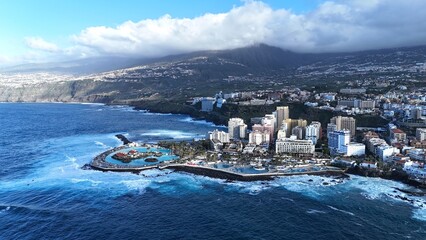 survol de Puerto de la Cruz, Tenerife, Îles Canaries, Espagne