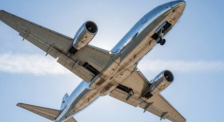 Airplane Landing in the Sky.