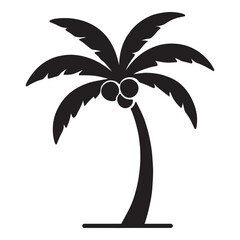 Coconut Tree Silhouette Vector Icon for Tropical Food and Travel Design © RUPZOL HOSSAIN 