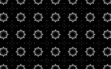 Black and white seamless snowflake pattern for winter holiday decoration design