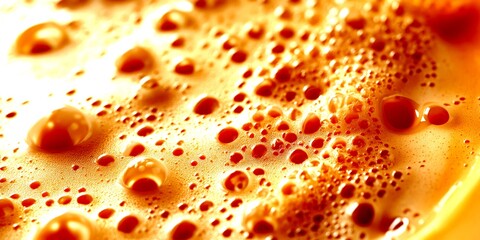 Creamy froth rises in a freshly brewed coffee cup on a lazy morning - High Contrast