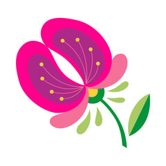 Mexican traditional flower. Ethnic embroidery decoration. Ornate folk graphic, wallpaper element. Festive mexican floral motif. Vector illustration