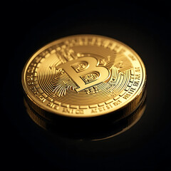 Golden Bitcoin Close-up