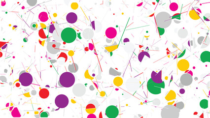 Vibrant abstract background with scattered colorful circles and splatters of paint on a white canvas creating a playful and energetic artistic design