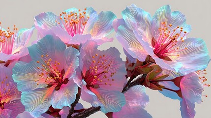Fototapeta premium Vibrant glowing flower petals artwork high resolution image