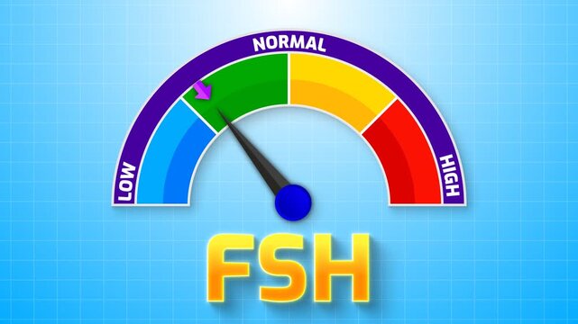 4K Animated FSH (Follicle Stimulating Hormone) Level Meter Increasing from Low to High Levels , Monitoring Reproductive Health and Fertility
