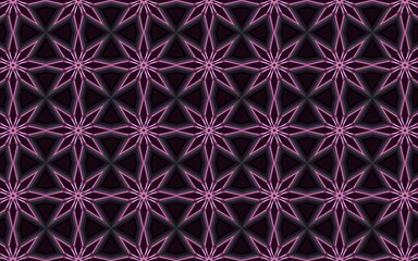 Abstract purple background with stars and lines, a seamless violet flower vector pattern for spring fashion illustration