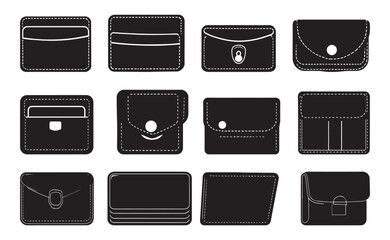 Wallet Icon Set – Flat and Minimal Finance Icons. Wallet and Money Vector Icons, Flat Finance Symbol Set.