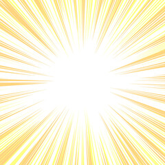 Abstract yellow and orange background. Radial effect. Transparent PNG. 