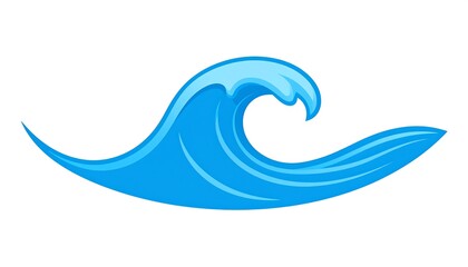 Fototapeta premium Stylized blue ocean wave graphic