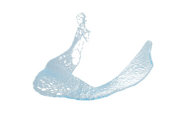 Curved Water Splash with Texture liquid fluid isolated on a transparent background