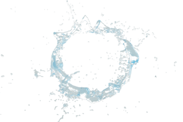 Circular Water Splash with Fine Droplets liquid fluid isolated on a transparent background