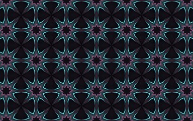 Geometric floral seamless vector pattern for textile and wallpaper design