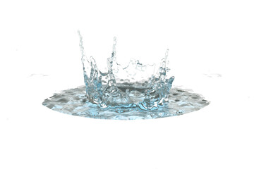 Water Crown Splash Formation With Ripples liquid fluid isolated on a transparent background