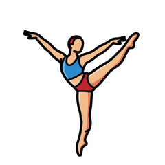 Obraz premium Gymnastics Woman Pose Yoga Exercise Fitness Sport Acrobatics Balance Training Isolated