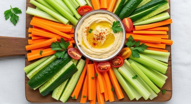 Hummus with vegetables healthy snack