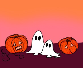 Background halloween cartoon style 
