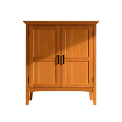 Photo of wooden wardrobe isolated on transparent background