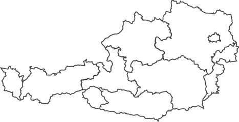 Outline map of austria vector illustration 