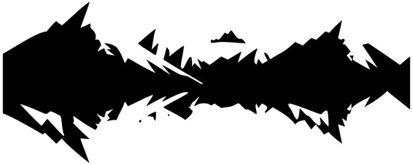 Black wolf silhouette vector illustration with grunge texture and nature elements