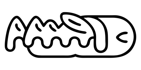 Hand-drawn vector illustration of a delicious cartoon food icon like an ice cream or chocolate dessert snack