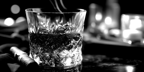 Enjoying a fine cocktail with a cigar in a cozy, dimly lit setting during a leisurely evening gathering