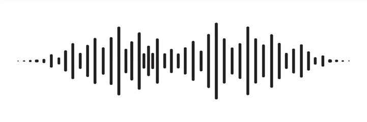 Audio sound wave vector illustration isolated on transparent background.