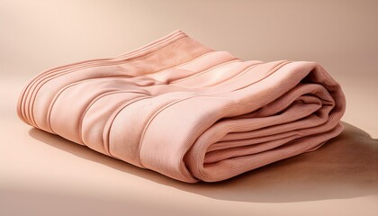 A Simple Folded Blanket Illustration In Light Peachy Tones With Subtle Shading