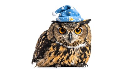EAGLE-OWLED BIRD WITH SLEEPING CAP