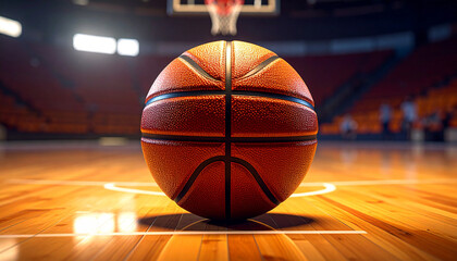 basketball ball in the court