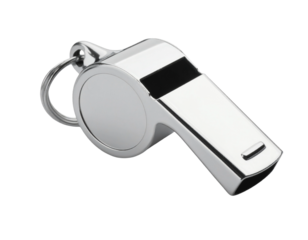 metal whistle isolated on white