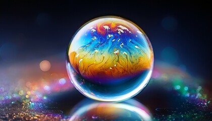 A Captivating Bubble Reflects A Universe Of Color And Light