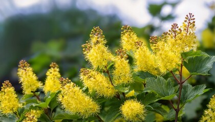 Physocarpus Opulifolius Lutea Known As Common Ninebark Beautiful Ornamental Plant In Spring