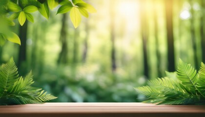 Tranquil Blurry Forest Foliage Background For Wellness And Spa Branding