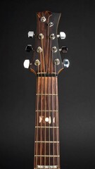 Close-up guitar neck, wood grain detail