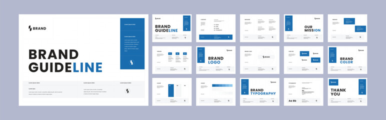 Professional Brand Identity Guideline Template - Business Identity for Real Estate, Corporate, Medical, Industrial, and Creative Agencies. Creative Logo Strategy Guideline Book Layout
