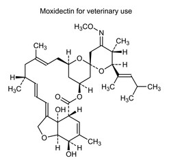 Chemical structure of moxidectin for veterinary use, drug substance