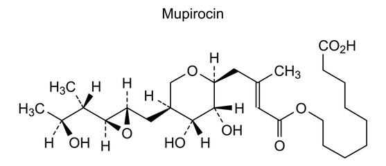 Chemical structure of mupirocin, drug substance