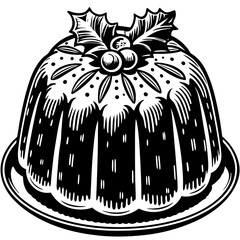 Obraz premium A simple illustration of a Christmas pudding on a white background vector illustration