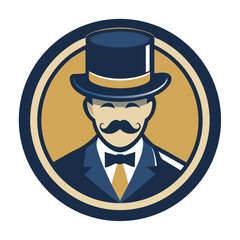 Dapper gold coin character with a monocle and top hat vector illustration