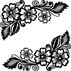 An elegant floral frame with shimmering sparkle effects vector illustration