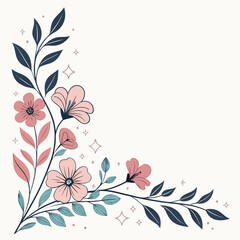 A glittering floral border perfect for card invitations vector illustration