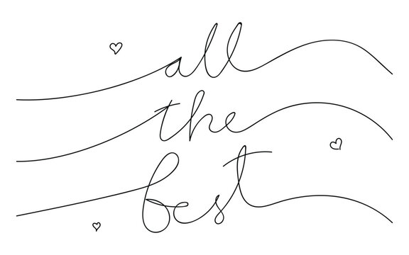 Elegant all the best wishes calligraphy with tiny hearts