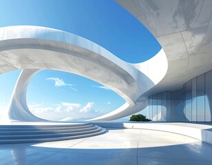 Modern architectural interior, bright and airy