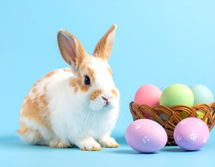 Easter bunny with colorful eggs (2)
