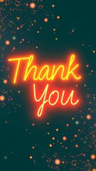 thank you message illuminated against a dark, sparkling background with celebrating gratitude