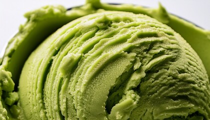 Obraz premium Creamy Matcha Soft Serve Close Up Texture Detail Close Up Food
