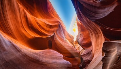 Obraz premium Antelope Canyon In The Navajo Reservation Page Northern Arizona Famous Slot Canyon Light Showing Off The Glamorous Detail Of The Ancient Spiral Rock Arches Rock Formation Game Of Lights