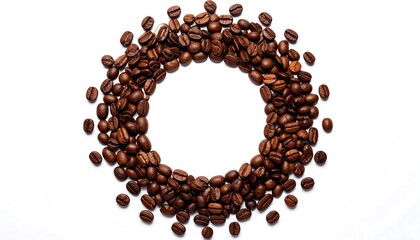 Coffee beans arranged in a circle