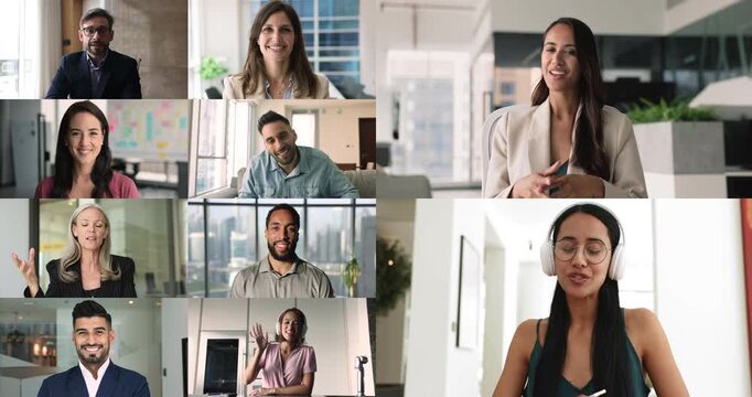 Collage of people participating in virtual video conference event